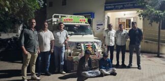 વાંકાનેરના ચિત્રાખડા ગામ નજીક રોડ ઉપરથી બોલેરોમાં લઇ જવાતો દારૂ બિયરનો જથ્થો ઝડપાયો : બે આરોપીઓની અટકાયત