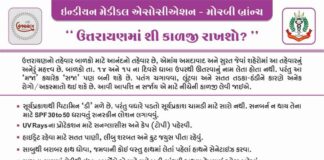 ઉત્તરાયણમાં સલામતી અને આરોગ્ય માટે કાળજી રાખવા ઇન્ડિયન મેડિકલ એસો.મોરબીની અપીલ
