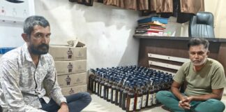 હળવદના કેદારીયા ગામ નજીક ૩૨૪ વિદેશી દારૂની બોટલ સાથે બે ઝડપાયા