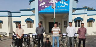 રાજકોટમાંથી મોટરસાયકલ ચોરી કરનાર શખ્સને ટંકારા પોલીસે ઝડપી પાડ્યો:પાંચ બાઈક કબ્જે કરાયા