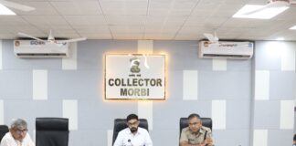 મોરબી જિલ્લામાં ટ્રાન્સમિશન લાઇન-ટાવરના વળતર માટે ‘માર્કેટ રેટ કમિટી’ની રચના માટે રોડ મેપ તૈયાર કરવા કલેક્ટરના અધ્યક્ષસ્થાને બેઠક યોજાઈ